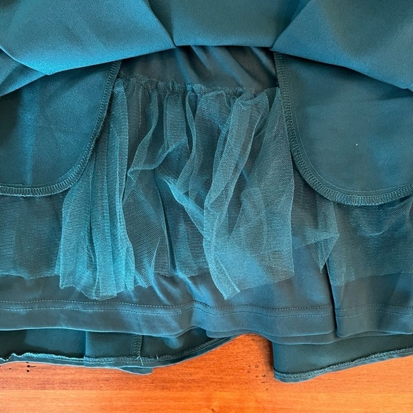 Lulus Truly Loved Teal Satin Skater Dress Size S - Picture 7 of 10